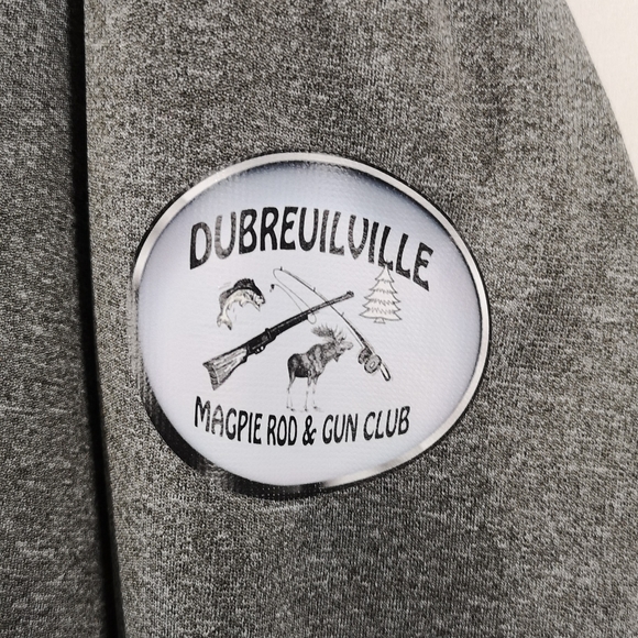 Men's Extra Large Grey Fishing Hoodie, Dubreuilville Magpie Walleye Derby, NWOT - Picture 4 of 7